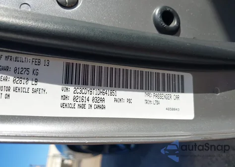 2013 Dodge Challenger R/T z USA, uszkodzony, nr VIN 2C3CDYBT1DH641851